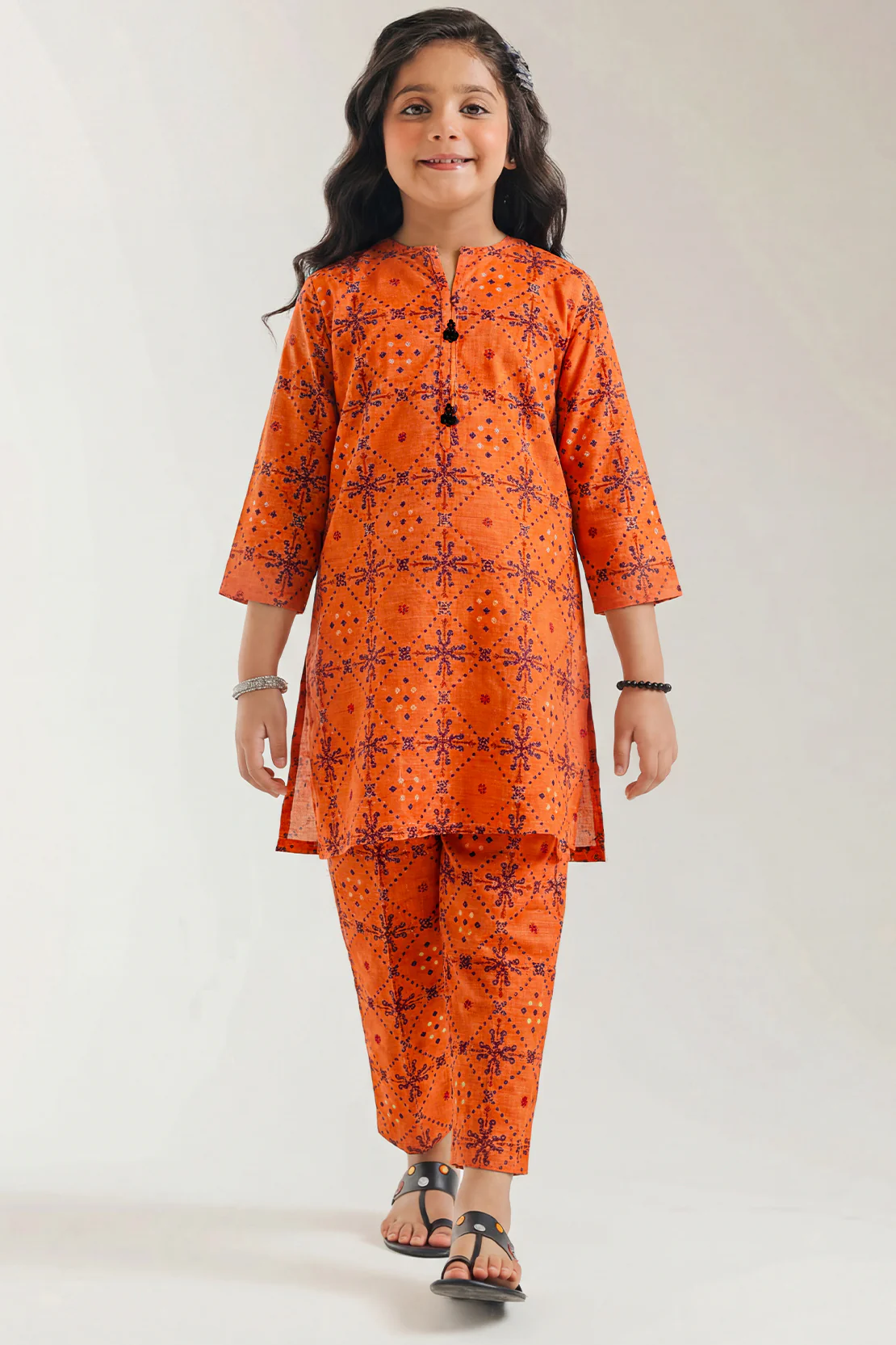 Printed Khaddar Stitched Shirt/trouser For Kids