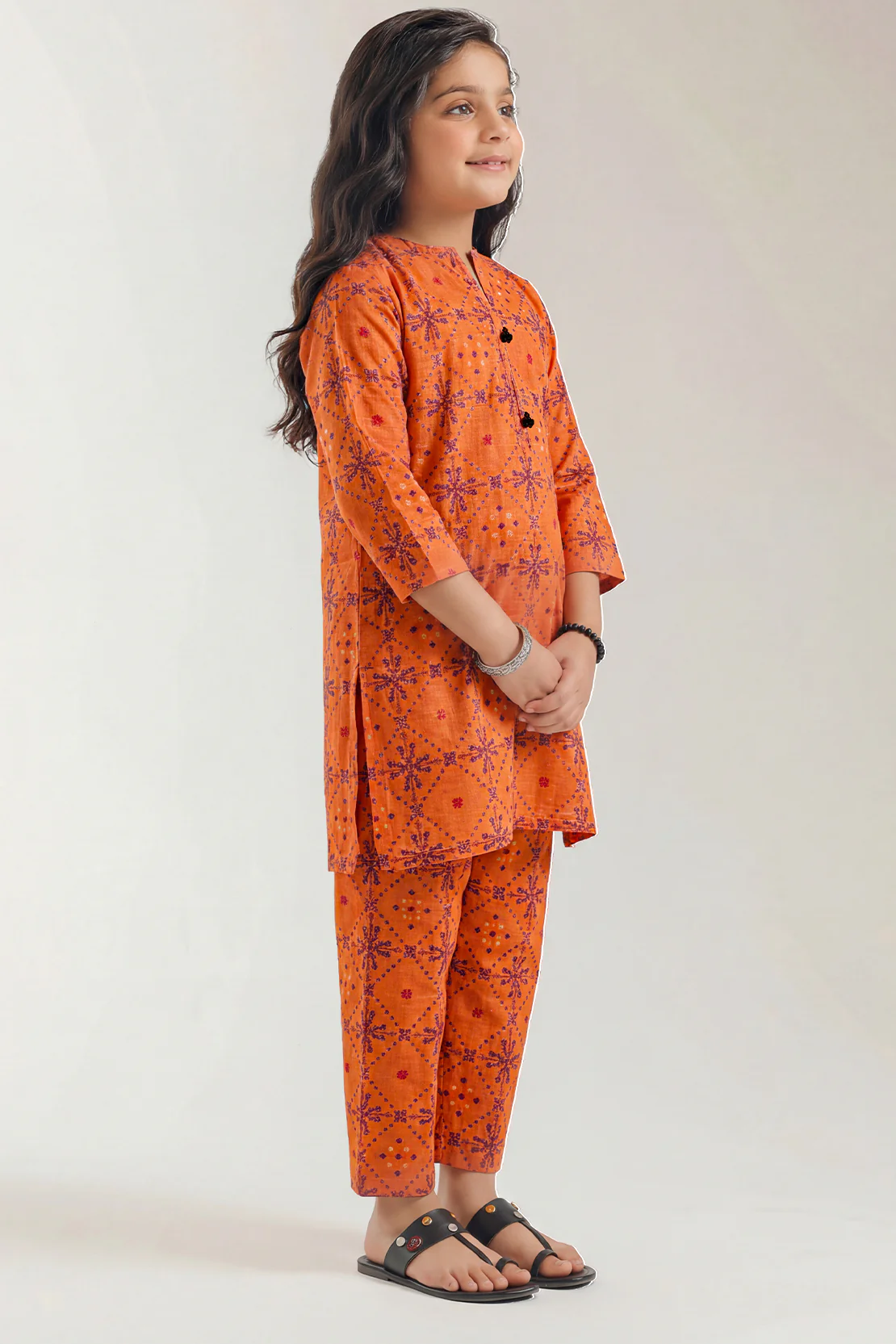 Printed Khaddar Stitched Shirt/trouser For Kids - Image 2
