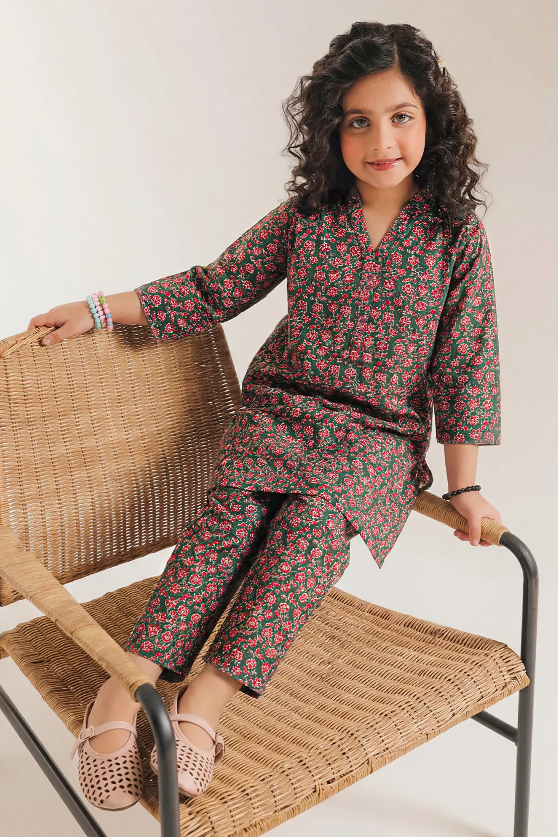 Printed Khaddar Stitched Shirt/trouser For Kids