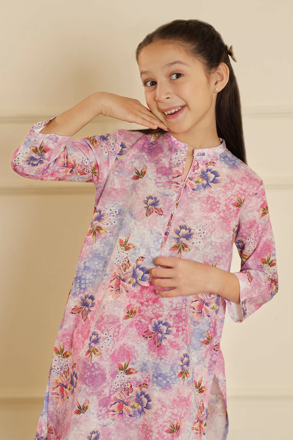 Printed Khaddar Stitched Shirt/trouser For Kids - Image 2