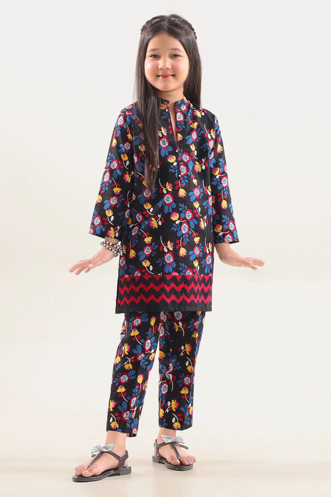 Printed Khaddar Stitched Shirt/Trouser For Kids