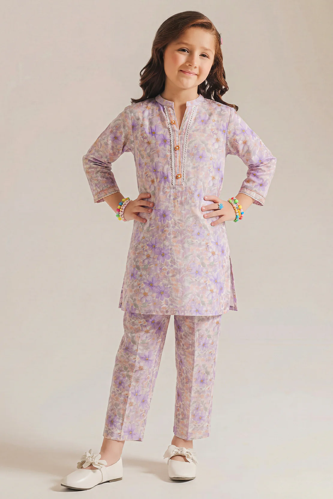 Printed Khaddar Stitched Shirt/Trouser For Kids