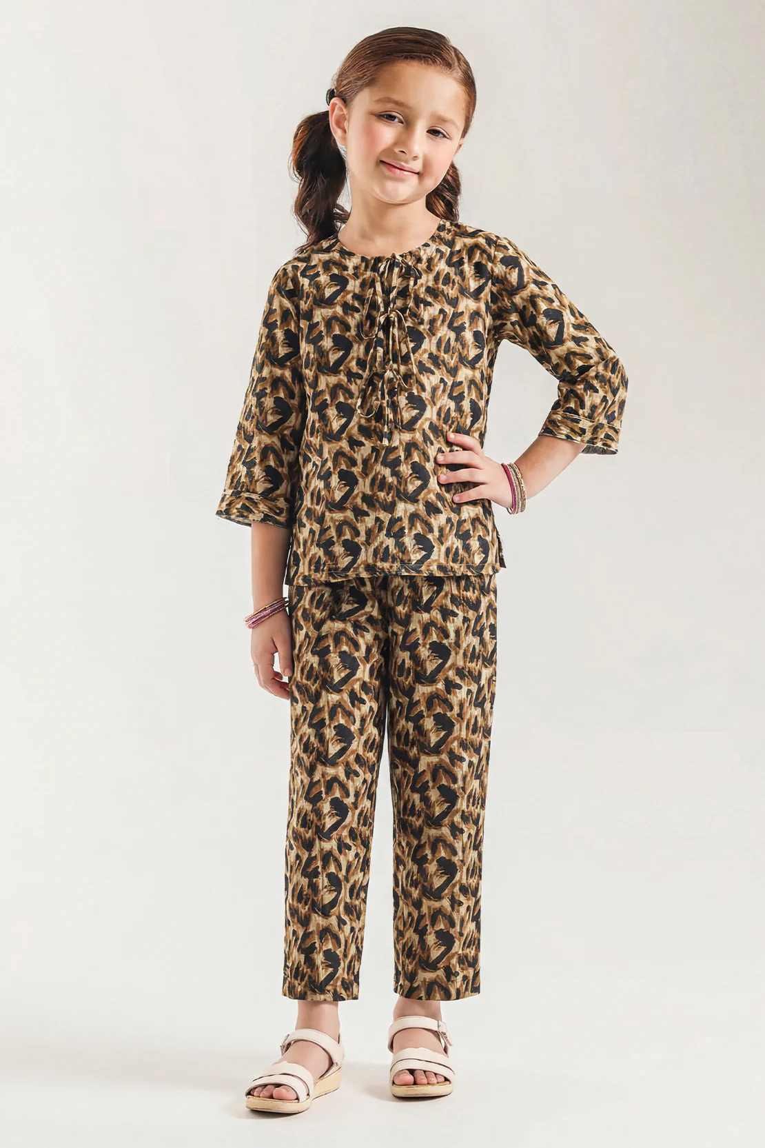 Printed Khaddar Stitched Shirt/Trouser For Kids