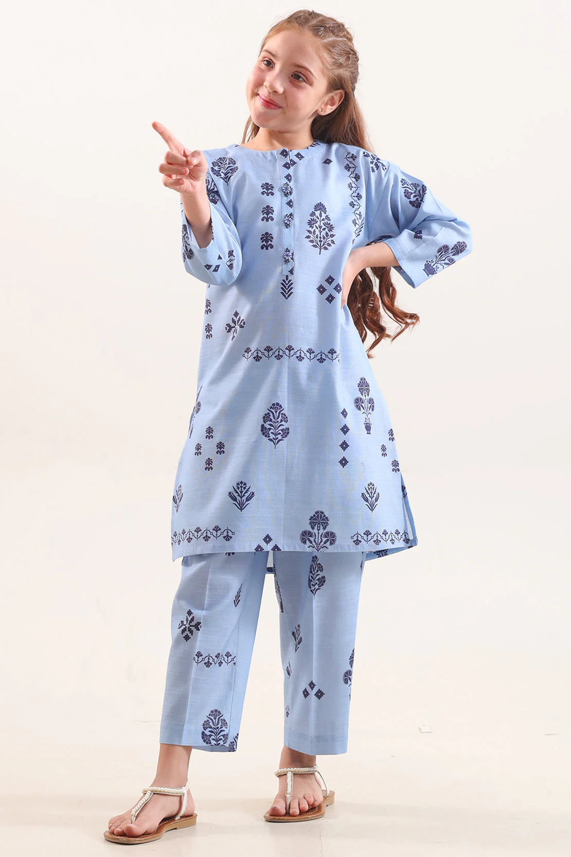 Printed Khaddar Stitched Shirt/Trouser For Kids