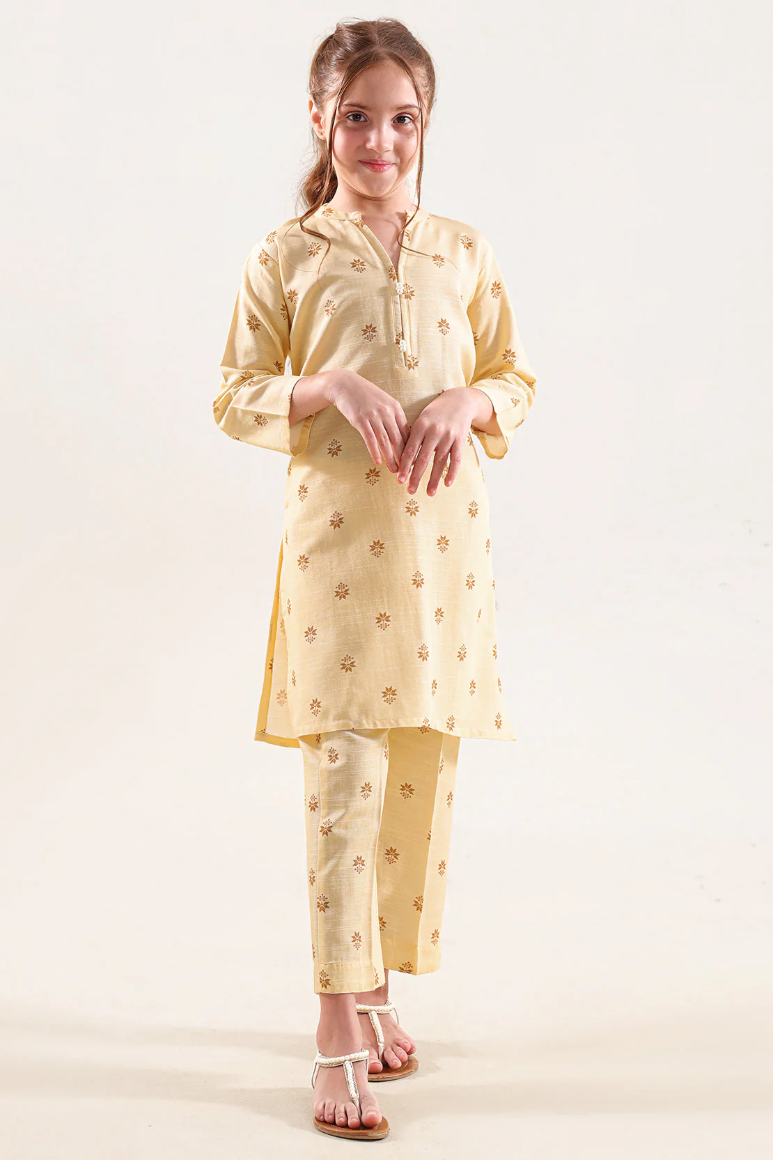 Printed Khaddar Stitched Shirt/Trouser For Kids - Image 3