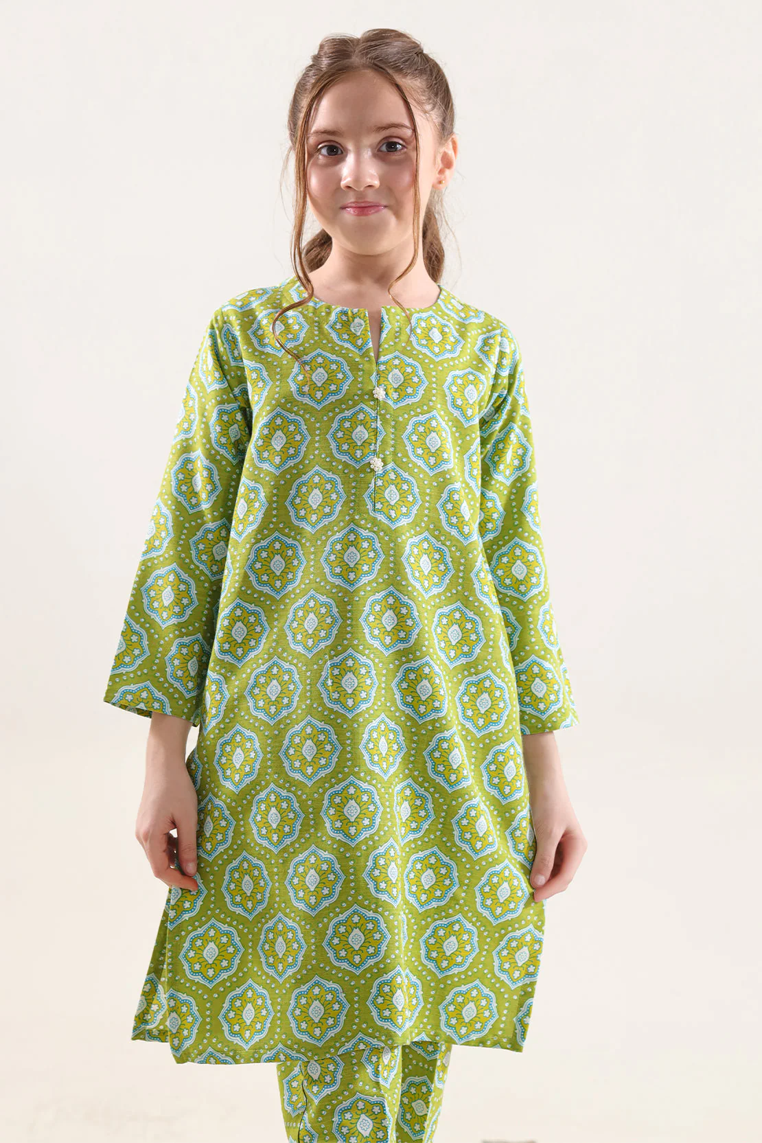 Printed Khaddar Stitched Shirt/Trouser For Kids - Image 2