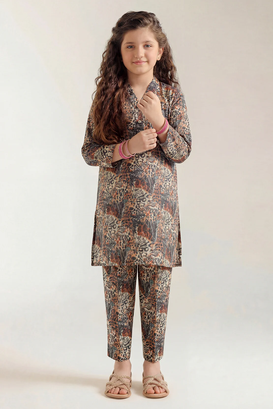 Printed Khaddar Stitched Shirt/Trouser For Kids