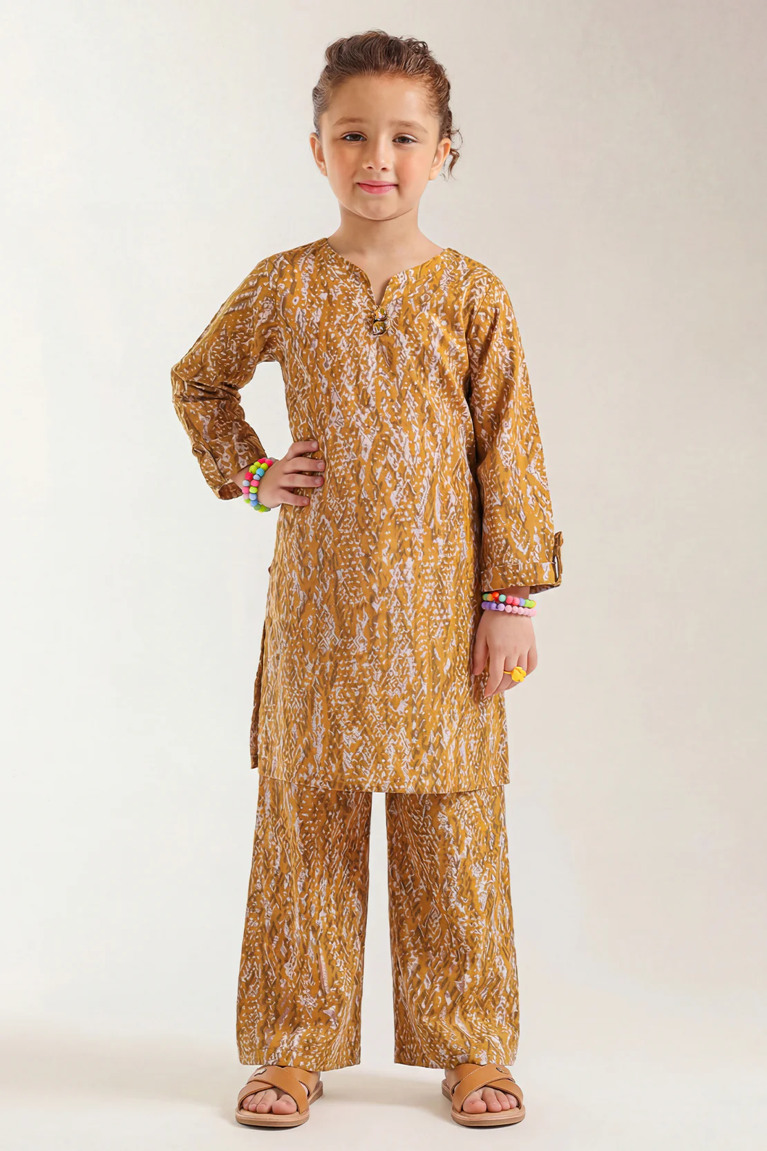 Printed Khaddar Stitched Shirt/Trouser For Kids - Image 2