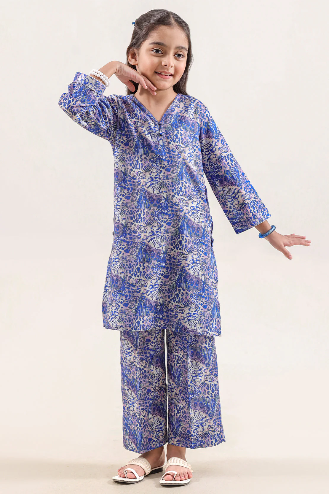Printed Khaddar Stitched Shirt/Trouser For Kids