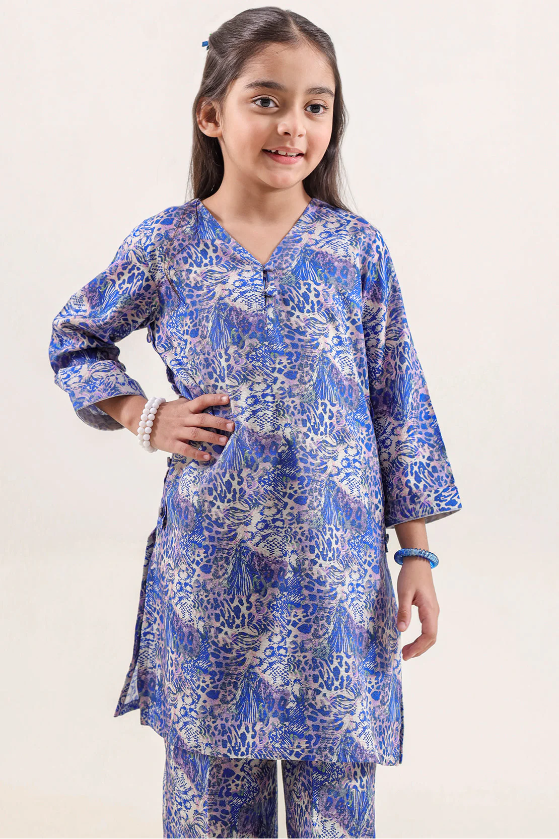 Printed Khaddar Stitched Shirt/Trouser For Kids - Image 2