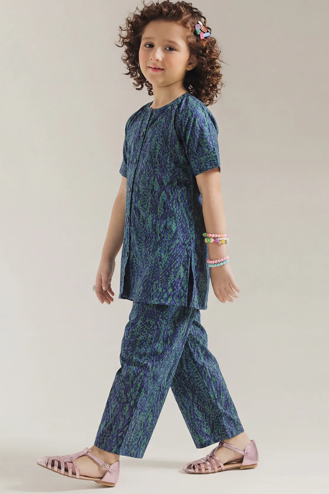 Printed Khaddar Stitched Shirt/Trouser For Kids - Image 2