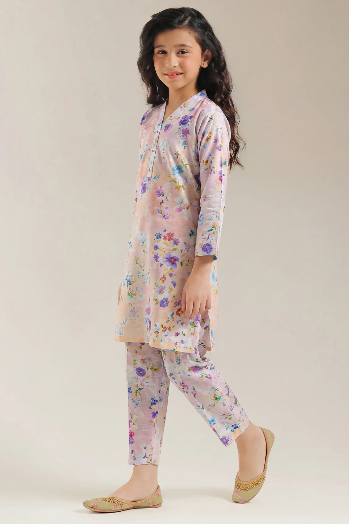 Printed Khaddar Stitched Shirt/trouser For Kids