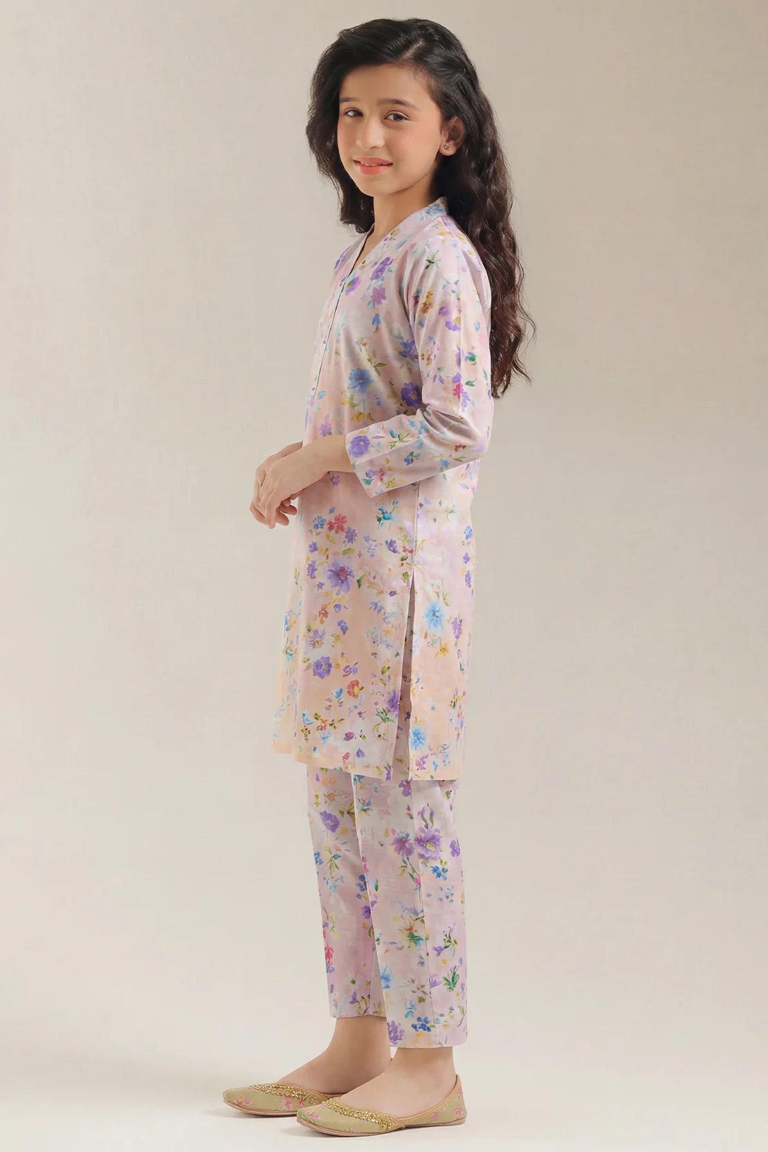 Printed Khaddar Stitched Shirt/trouser For Kids - Image 2