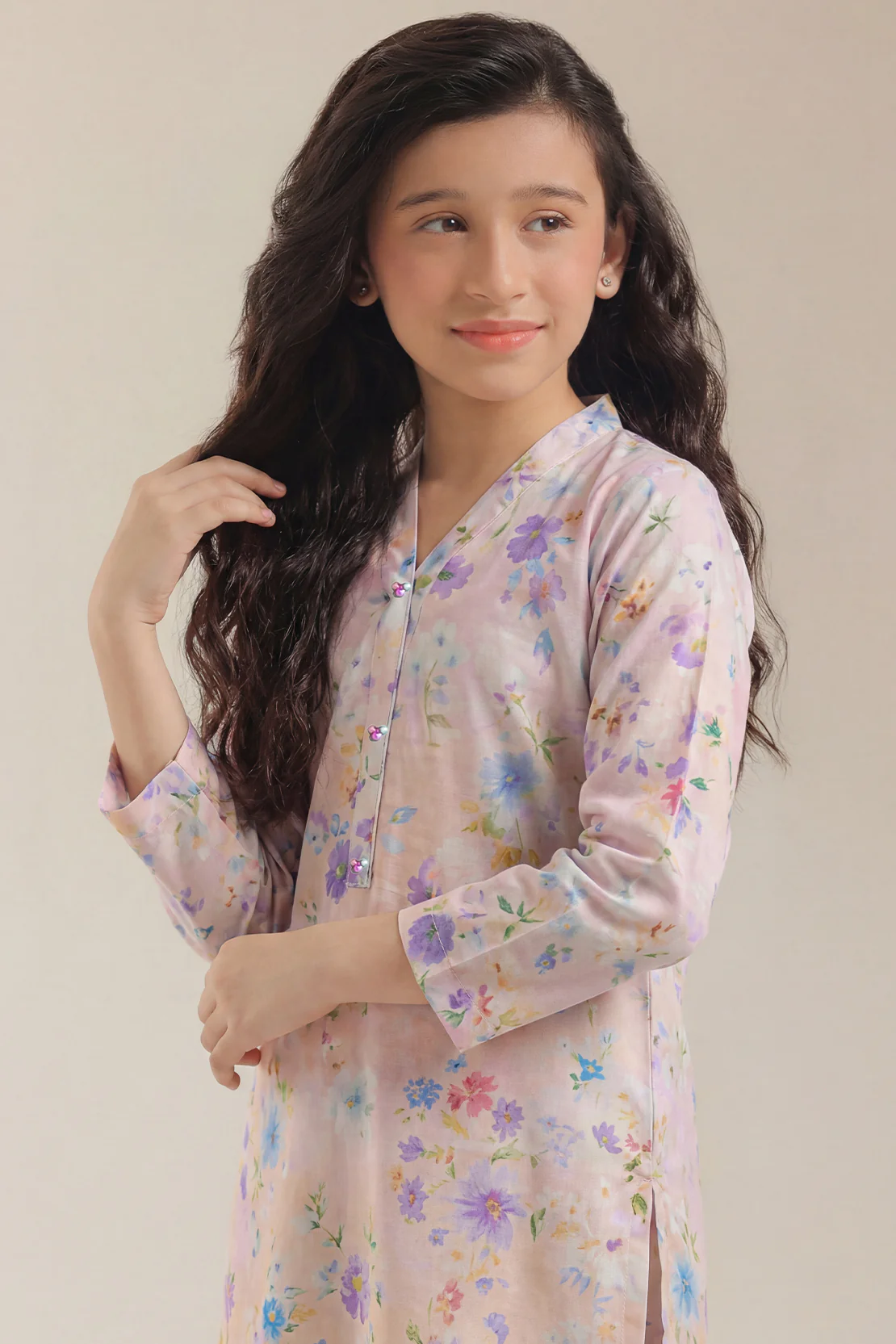 Printed Khaddar Stitched Shirt/trouser For Kids - Image 3
