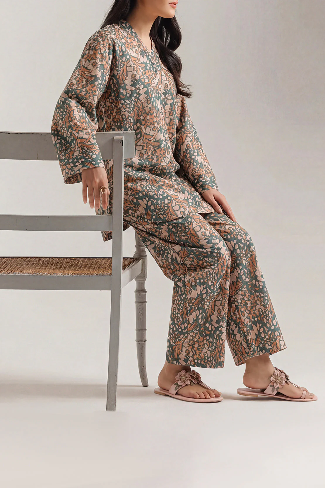 Printed Khaddar Stitched Shirt