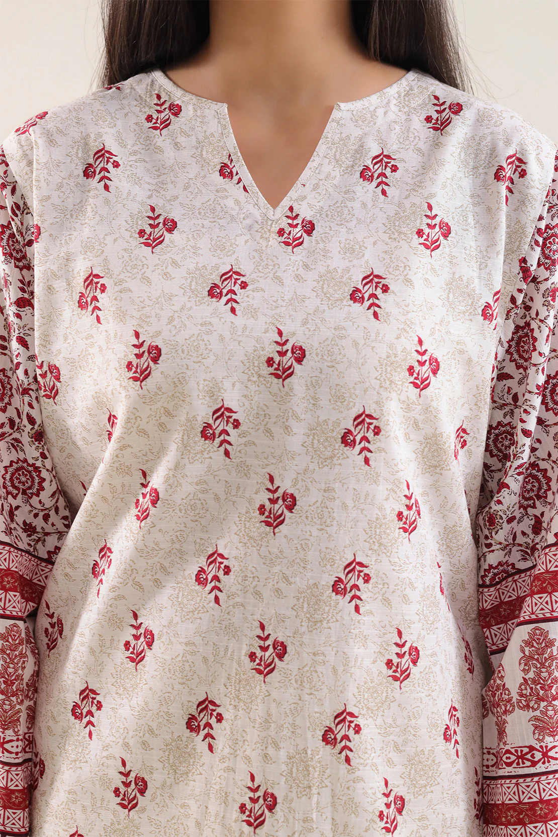 Printed Khaddar Stitched Shirt - Image 3