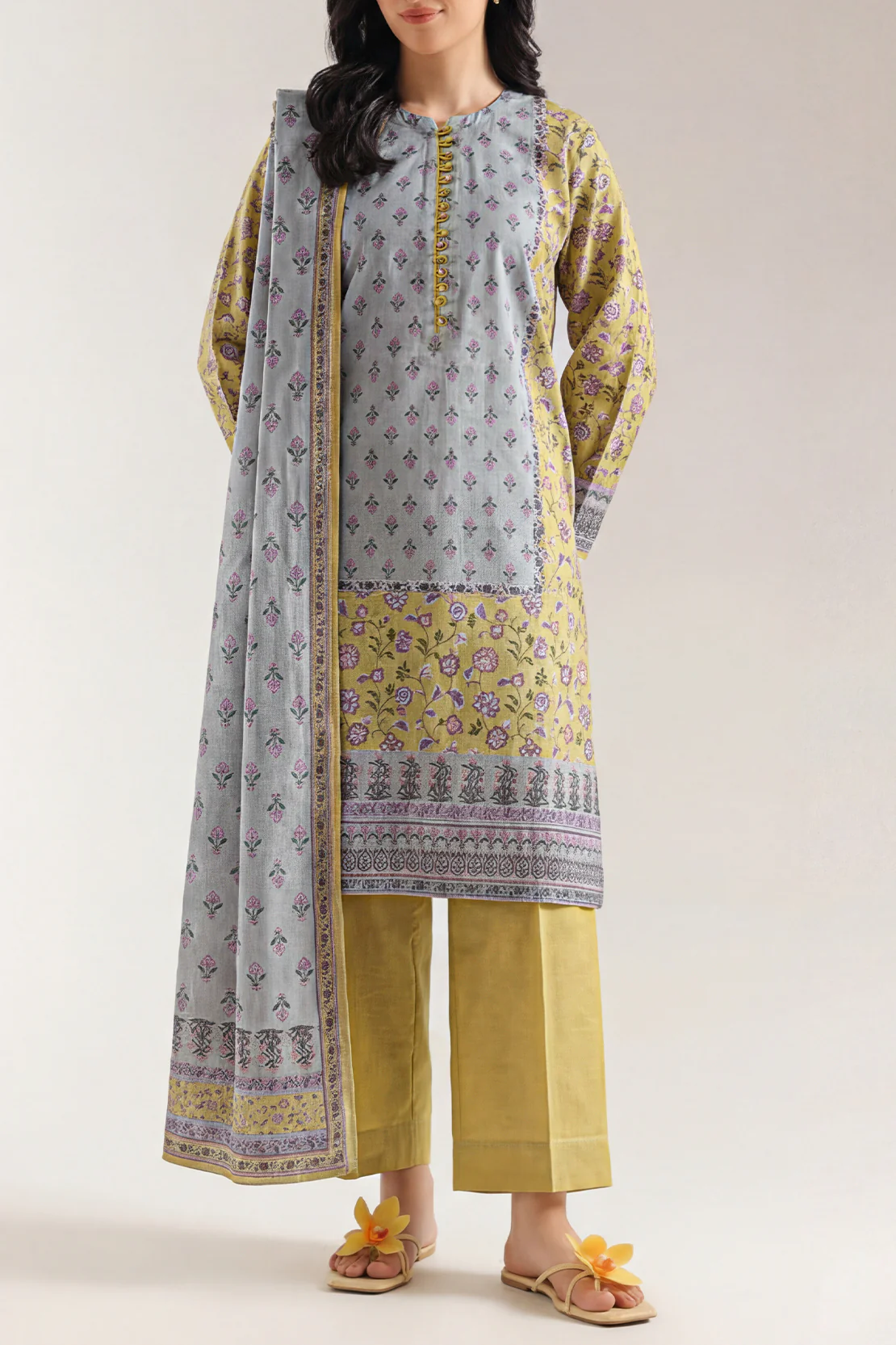 Printed Khaddar Stitched Shirt