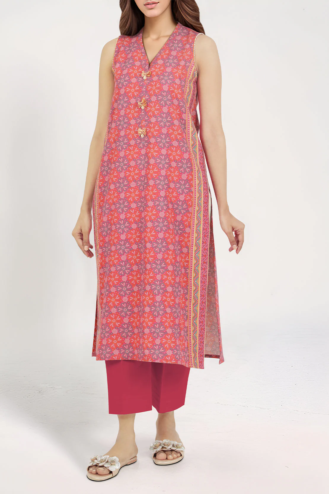 Printed Khaddar Unstitched 3 Piece - Image 2