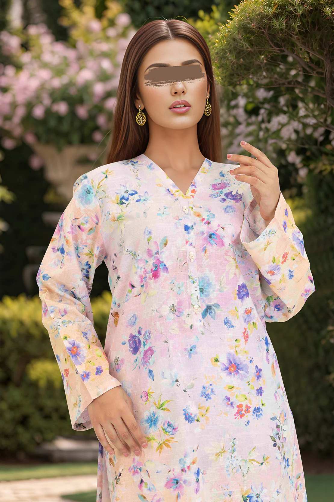 Printed Khaddar Viscose Stitched 2 Piece (Shirt/Trouser) - Image 2