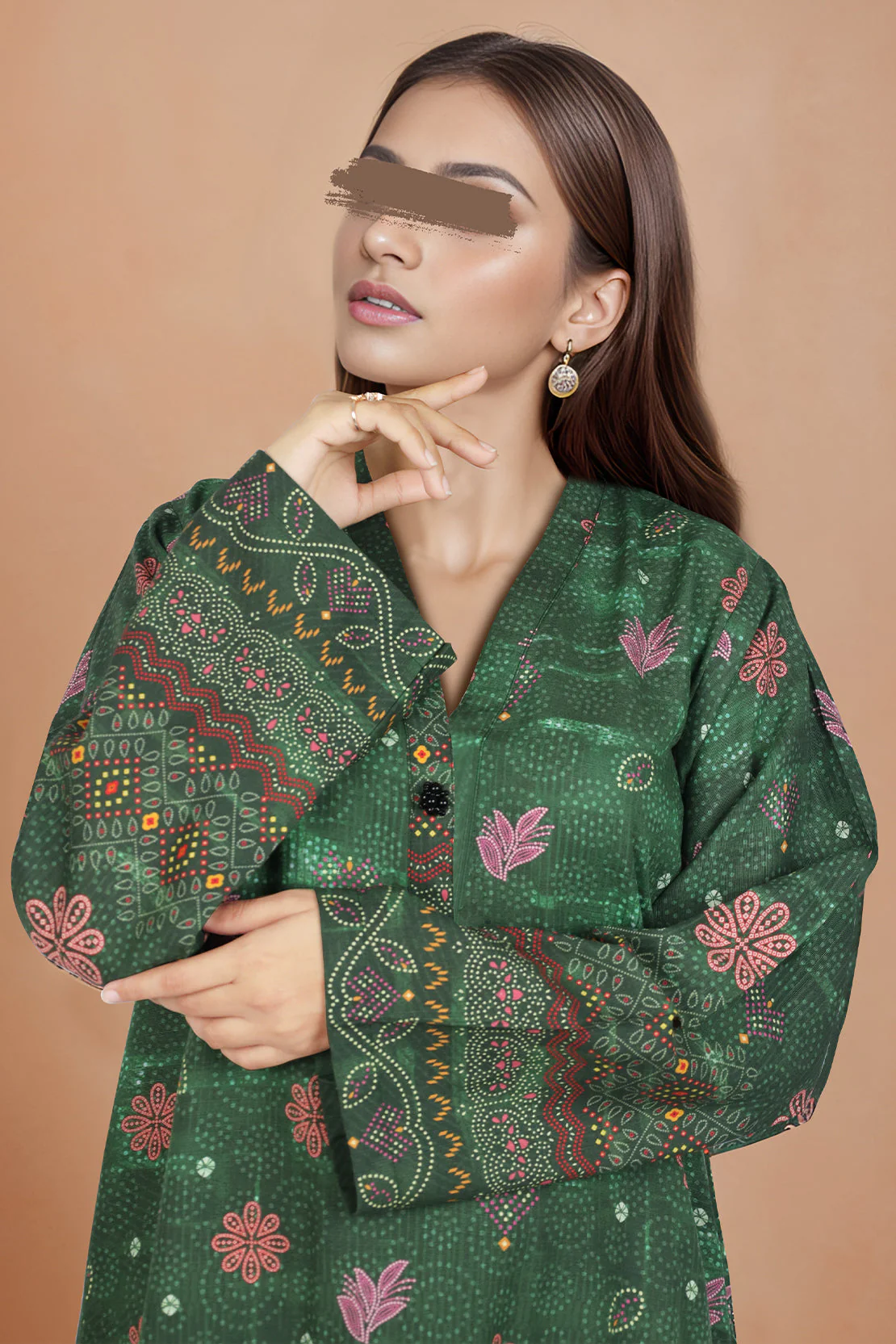 Printed Khaddar Viscose Stitched 2 Piece (Shirt/Trouser) - Image 3