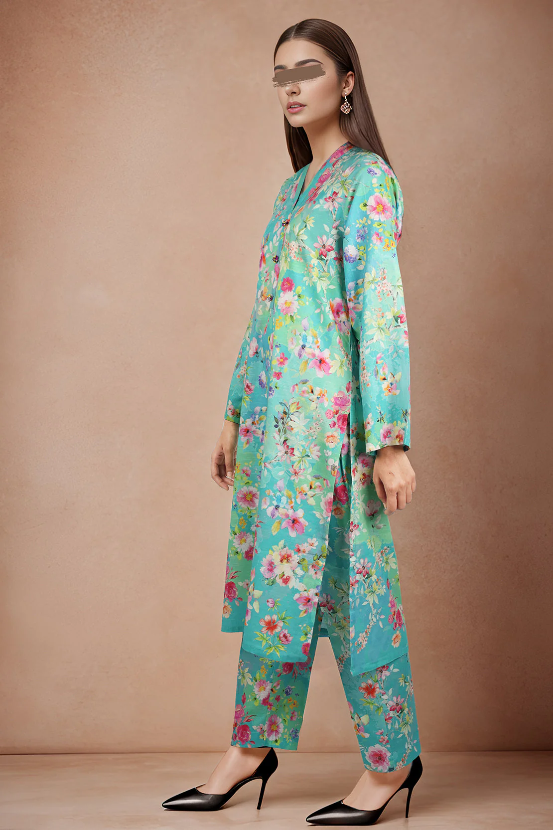 Printed Khaddar Viscose Stitched 2 Piece (Shirt/Trouser) - Image 2