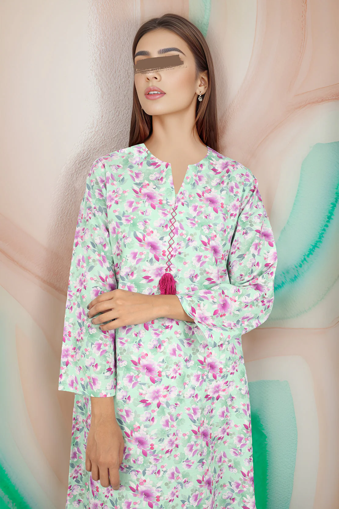 Printed Khaddar Viscose Stitched 2 Piece (Shirt/Trouser) - Image 2