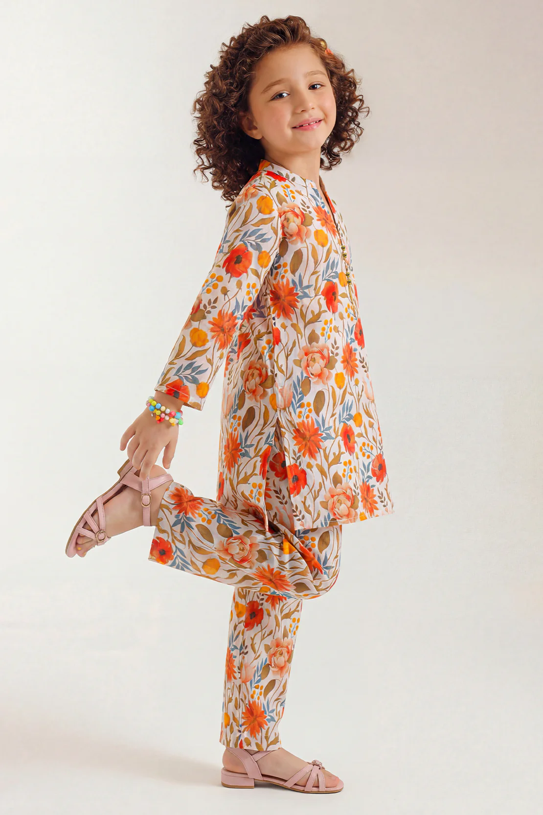 Printed Korean Lawn Stitched 2 Piece (Shirt/Trouser) For Kids - Image 2