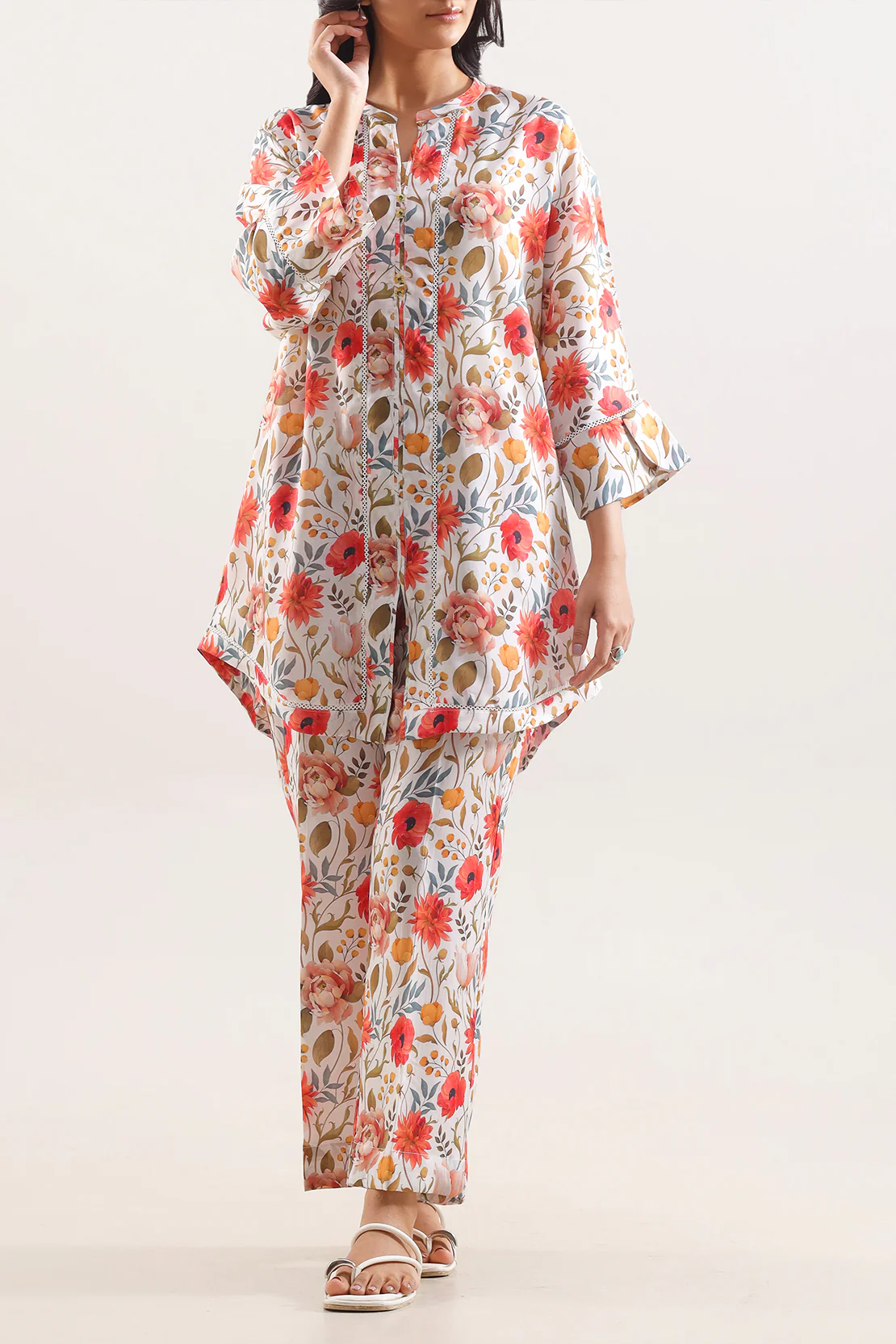 Printed Korean Lawn Stitched 2 Piece (Shirt/Trouser) - Image 2