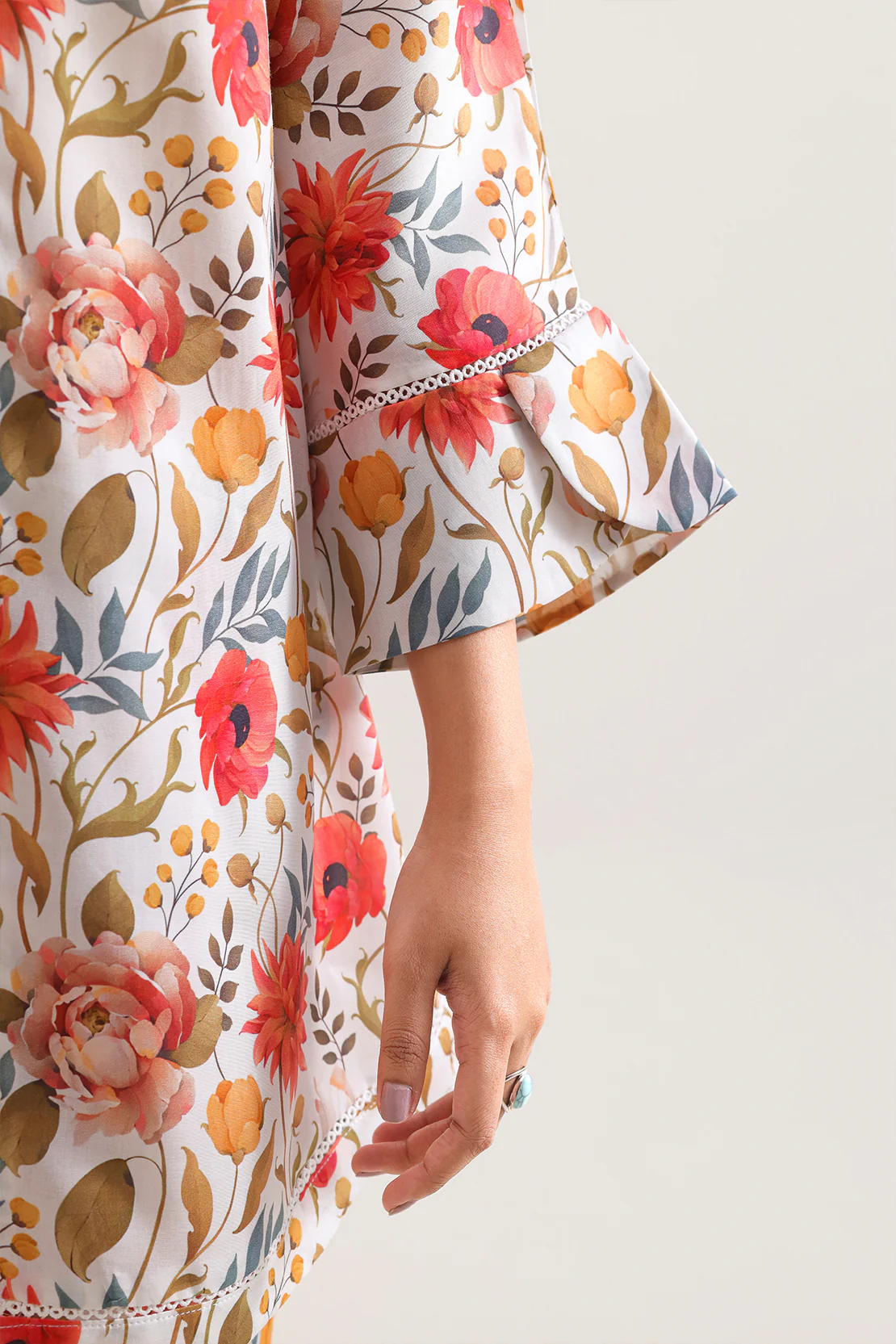 Printed Korean Lawn Stitched 2 Piece (Shirt/Trouser) - Image 5