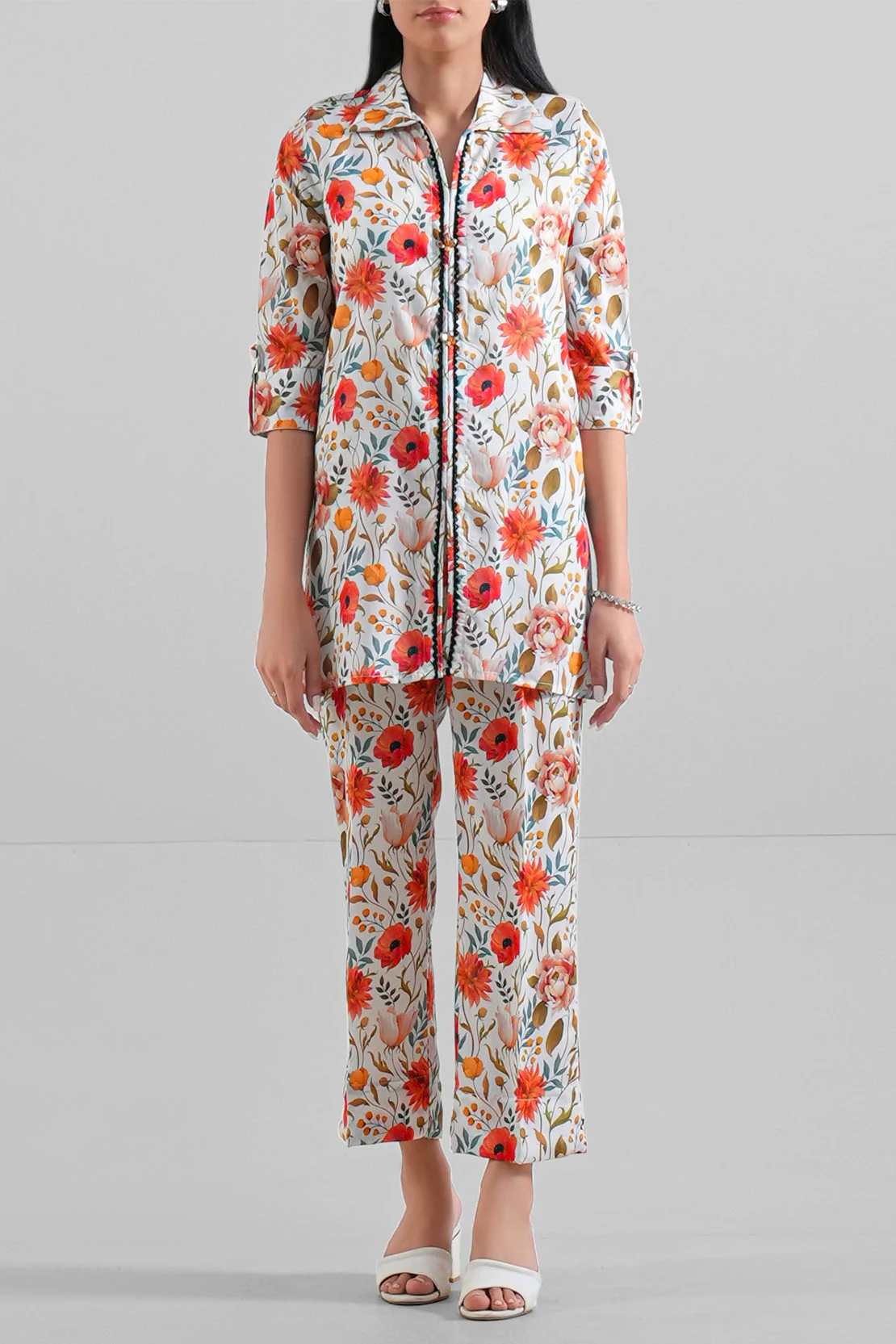 Printed Korean Lawn Stitched 2 Piece (Shirt/Trouser) - Image 2