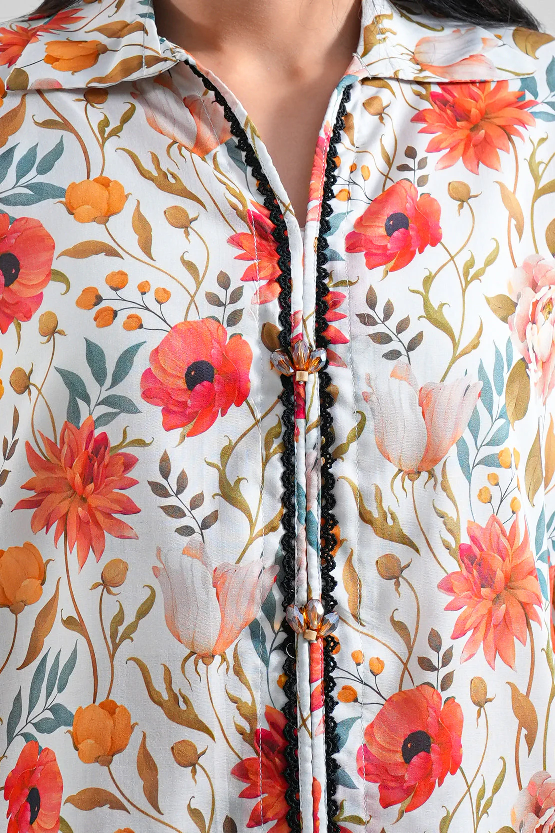 Printed Korean Lawn Stitched 2 Piece (Shirt/Trouser) - Image 5