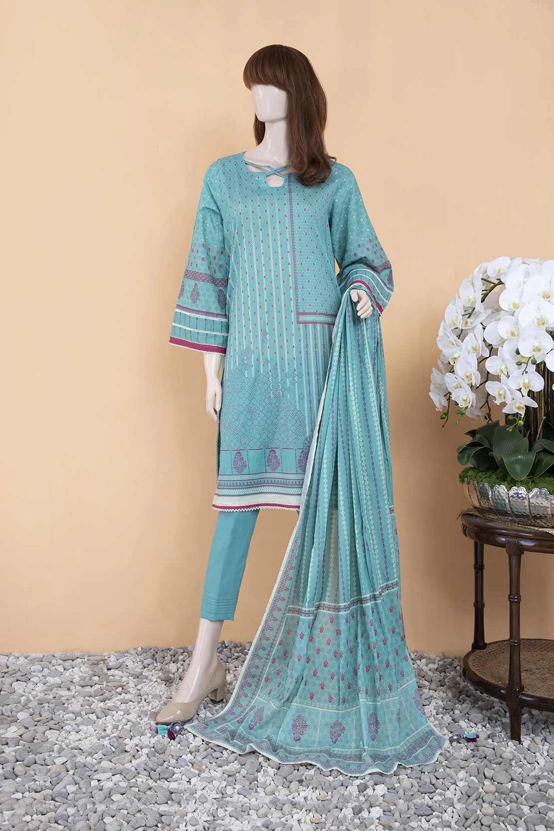 Unstitched Printed Lawn 2 Piece (Shirt/Dupatta)
