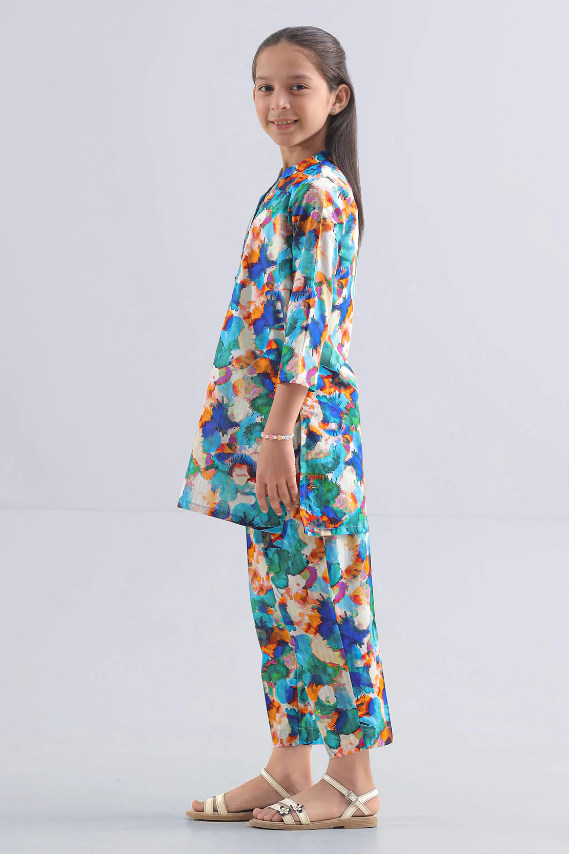 Stitched Printed Lawn Shirt For Kids - Image 2