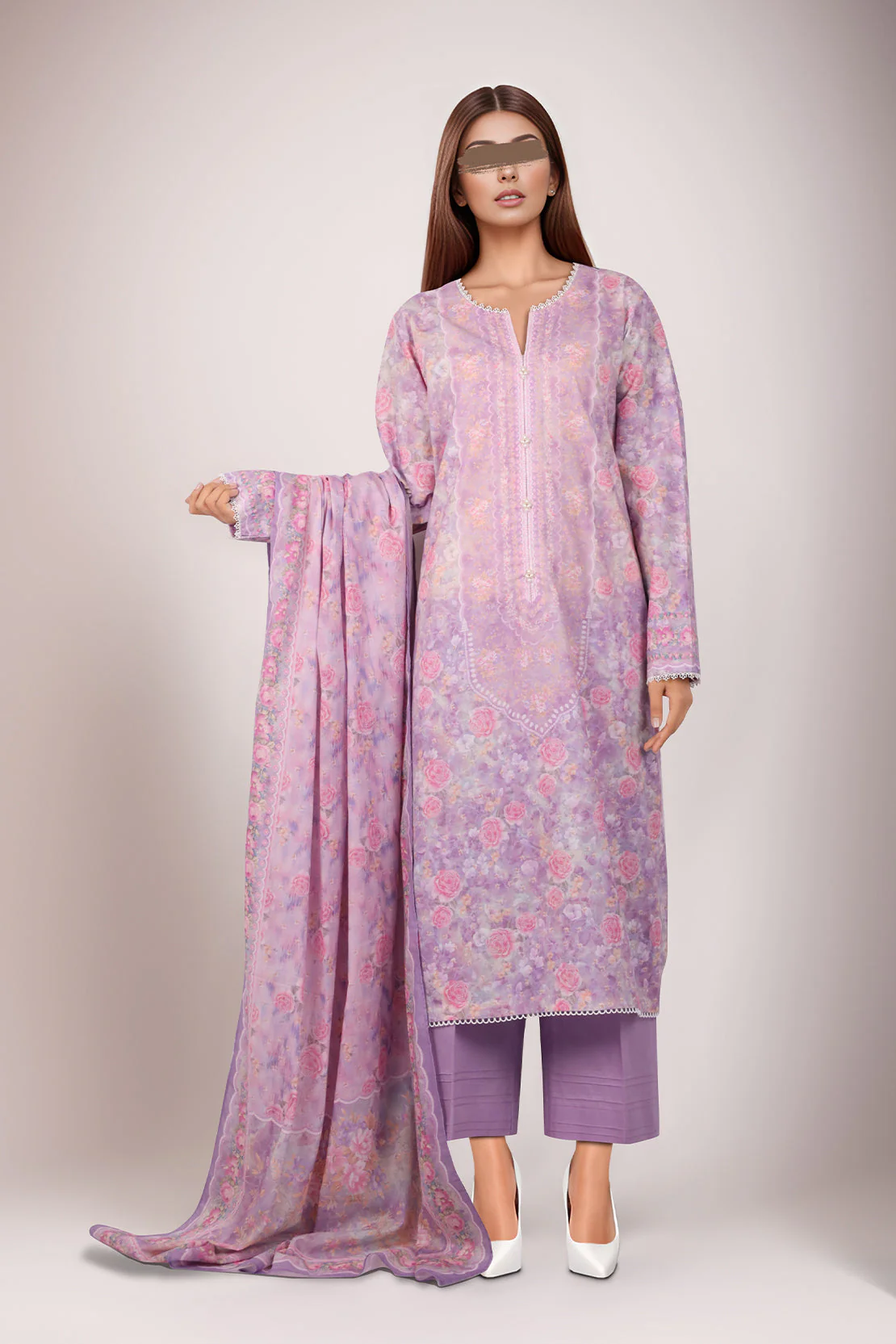 Printed Lawn Stitched 2 Piece (Shirt/Dupatta)