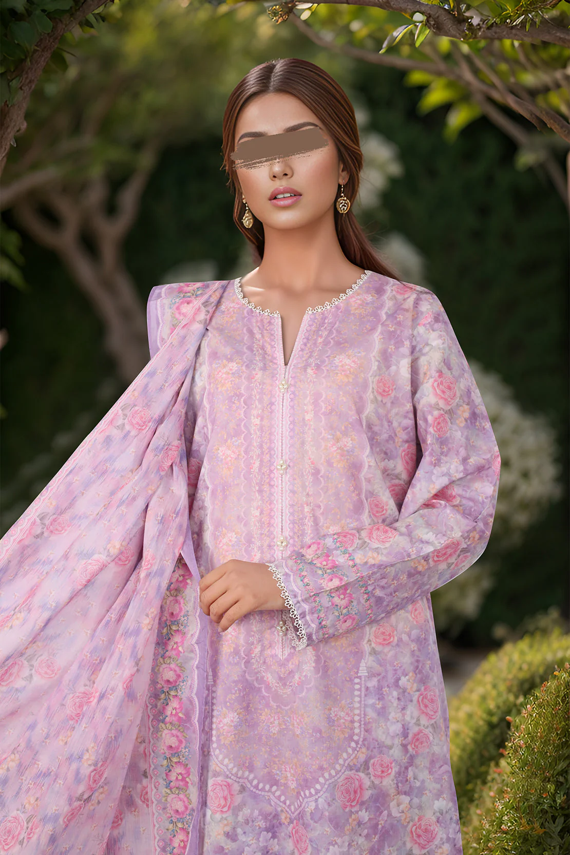 Printed Lawn Stitched 2 Piece (Shirt/Dupatta) - Image 2