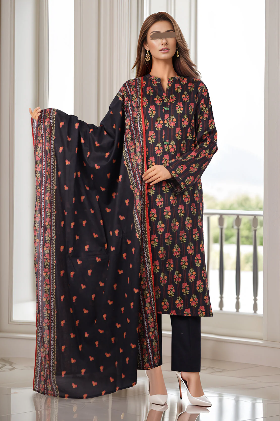 Printed Lawn Stitched 2 Piece (Shirt/Dupatta) - Image 2