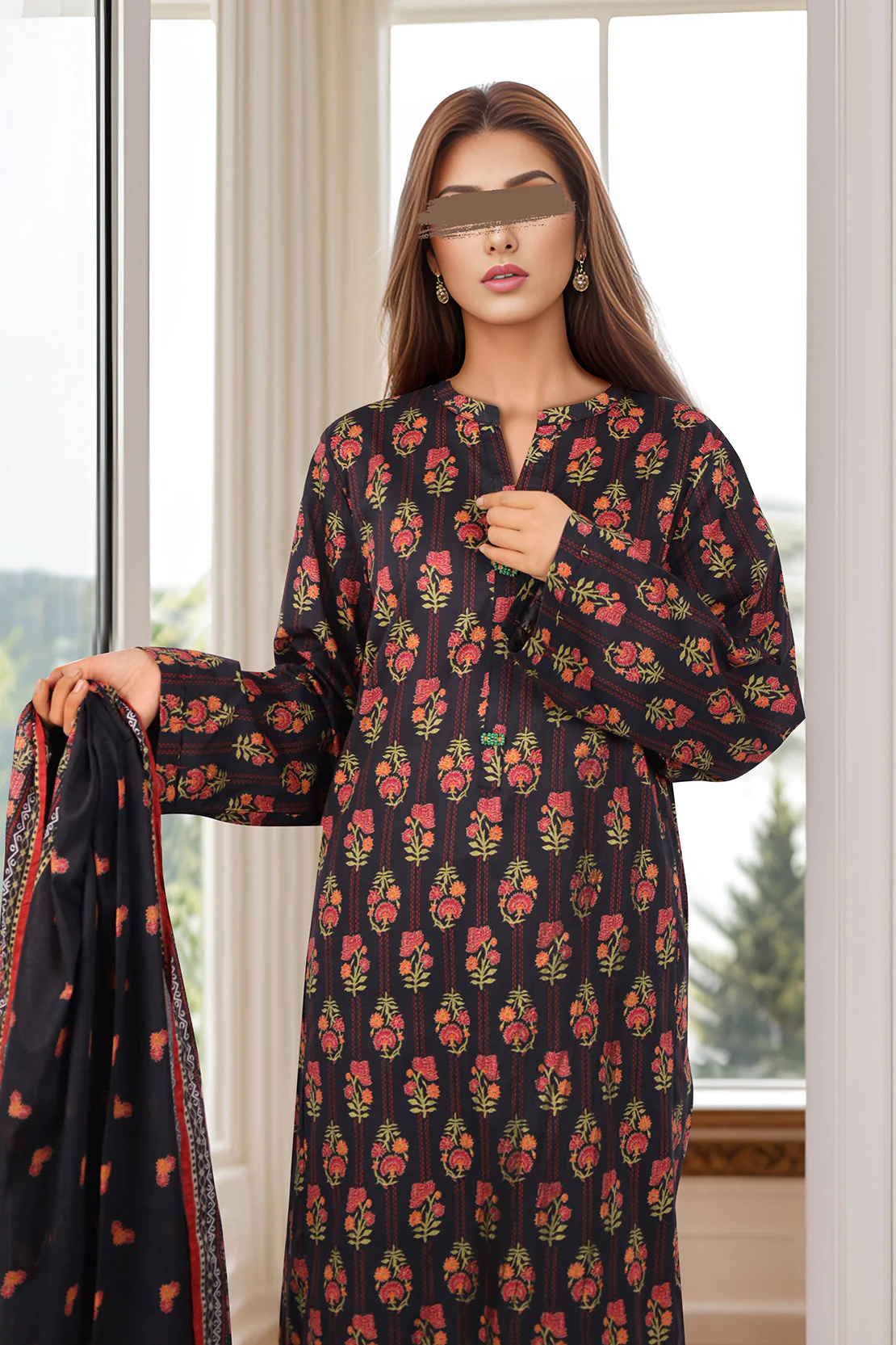 Printed Lawn Stitched 2 Piece (Shirt/Dupatta) - Image 3