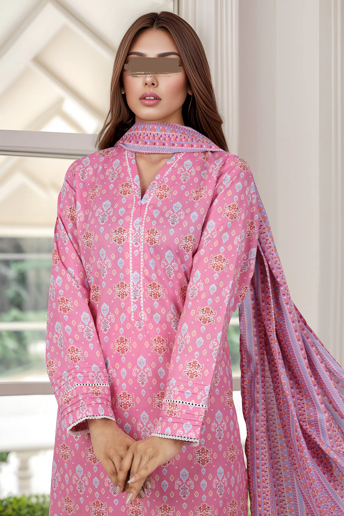 Printed Lawn Stitched 2 Piece (Shirt/Dupatta) - Image 3