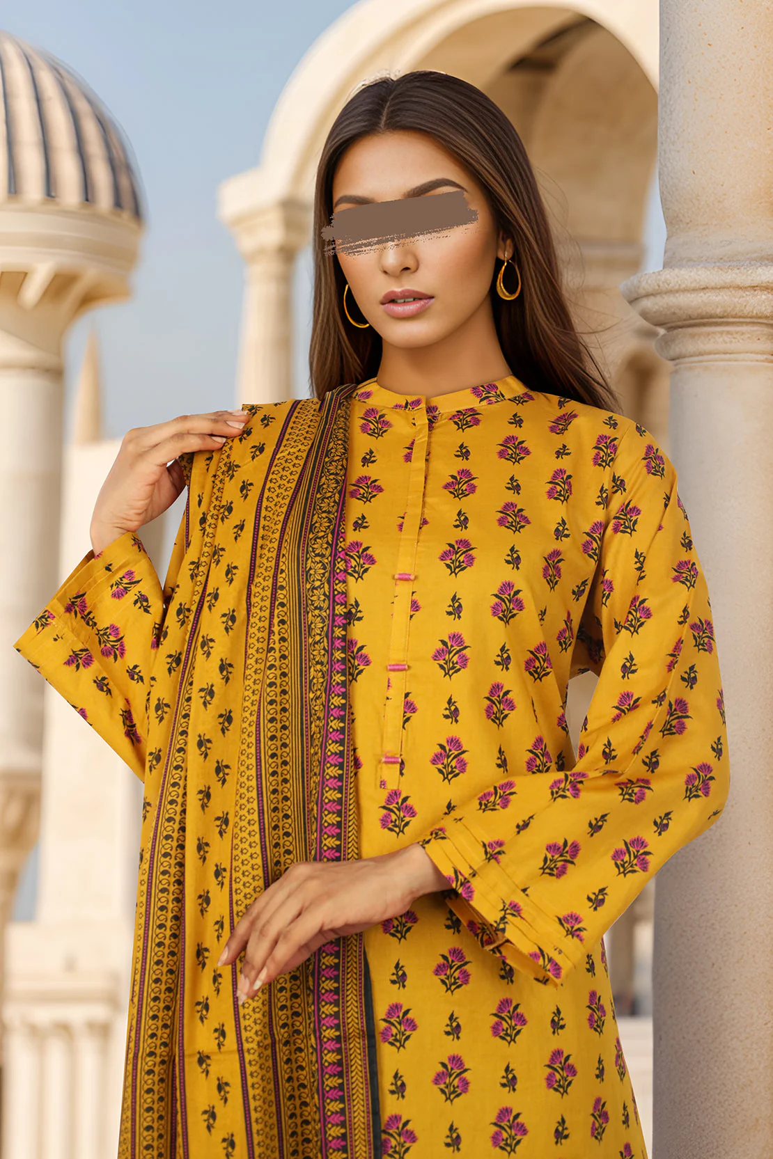 Printed Lawn Stitched 2 Piece (Shirt/Dupatta) - Image 2