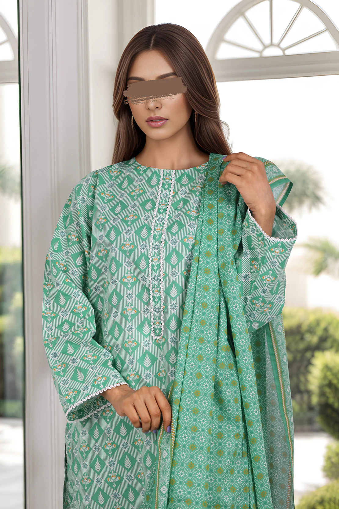 Printed Lawn Stitched 2 Piece (Shirt/Dupatta) - Image 3