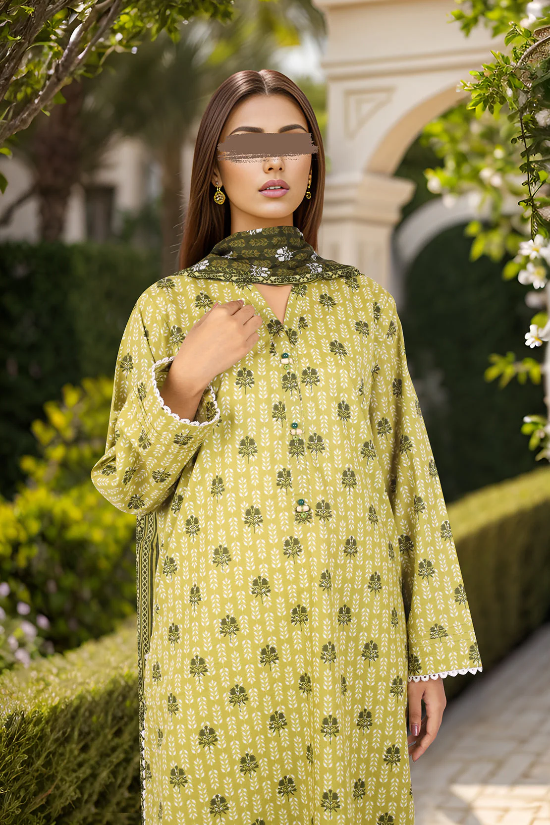 Printed Lawn Stitched 2 Piece (Shirt/Dupatta) - Image 2