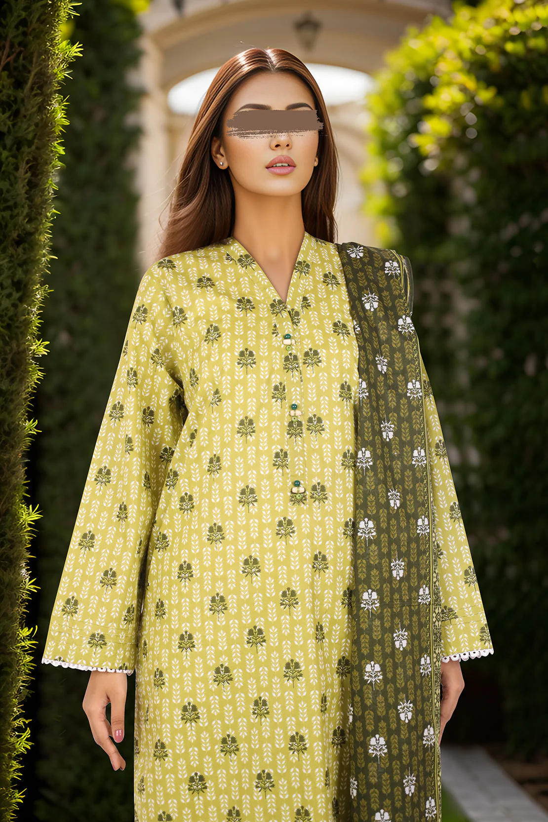 Printed Lawn Stitched 2 Piece (Shirt/Dupatta) - Image 3
