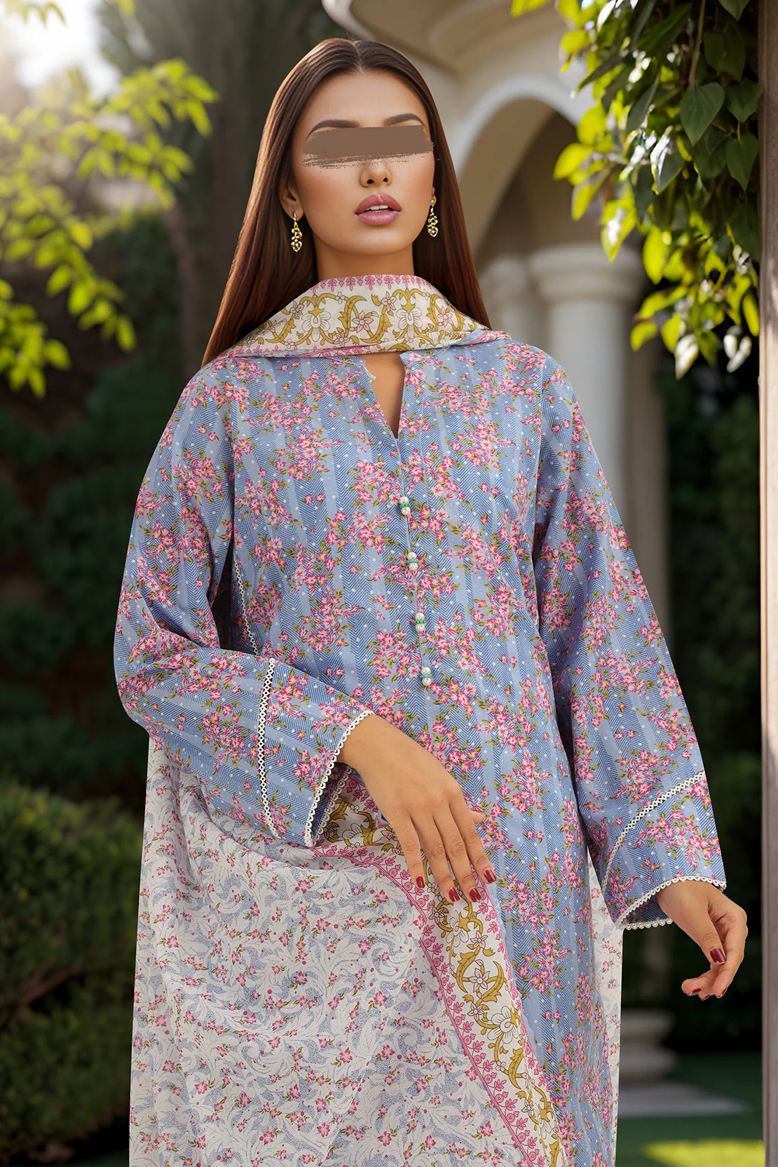 Printed Lawn Stitched 2 Piece (Shirt/Dupatta) - Image 3