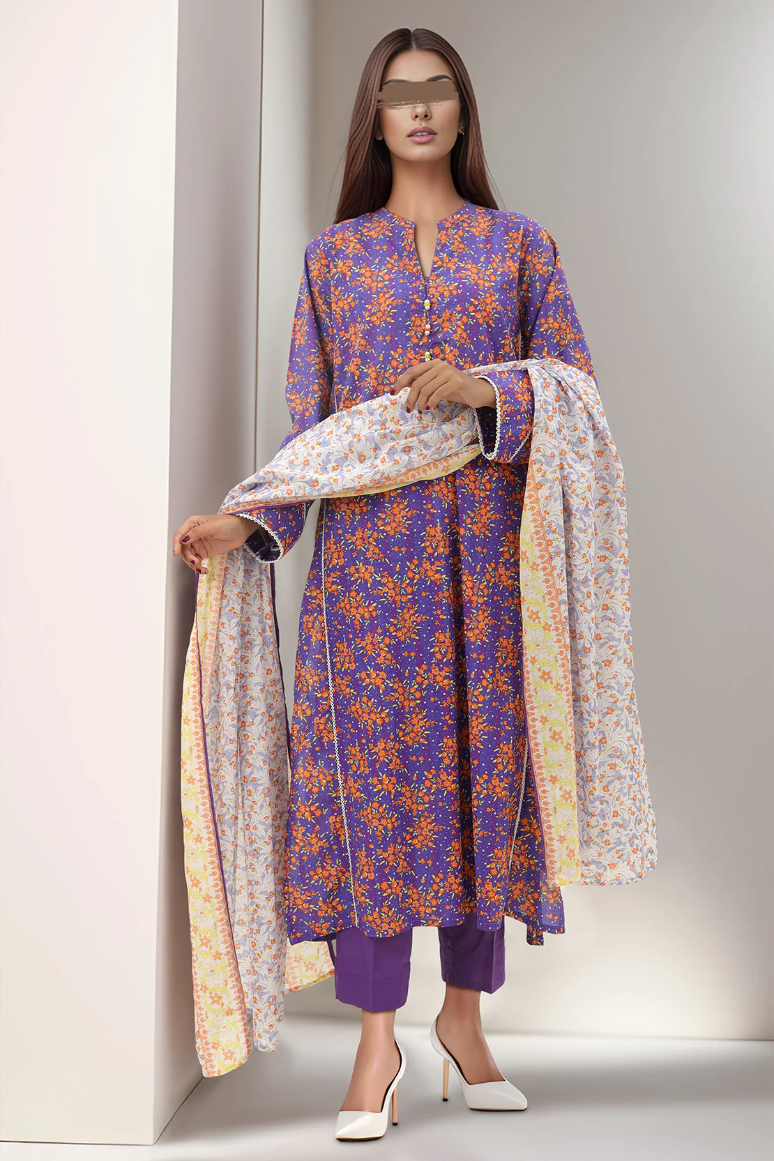 Printed Lawn Stitched 2 Piece (Shirt/Dupatta)
