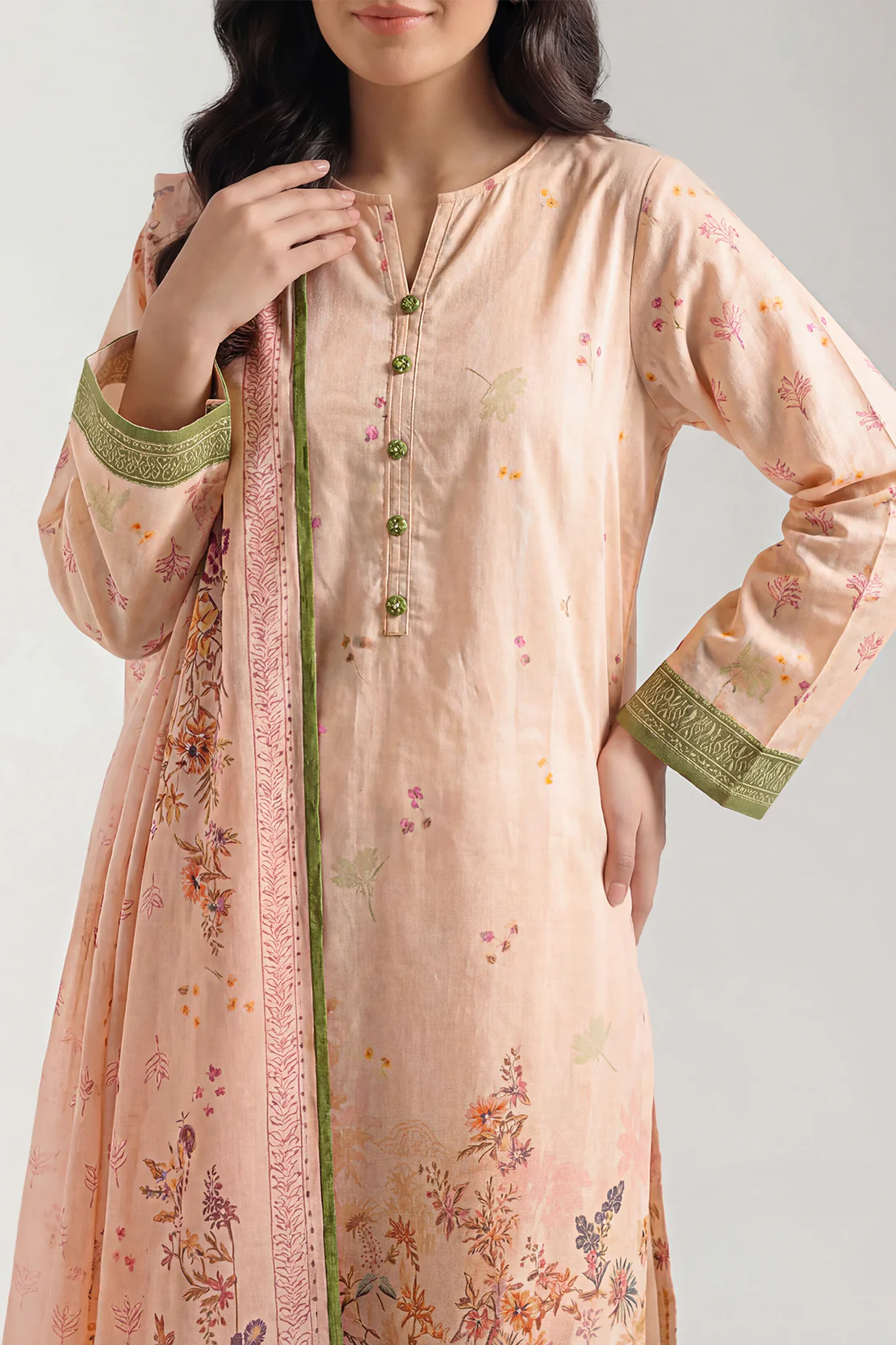 Printed Lawn Stitched 2 Piece (Shirt/Dupatta) - Image 3