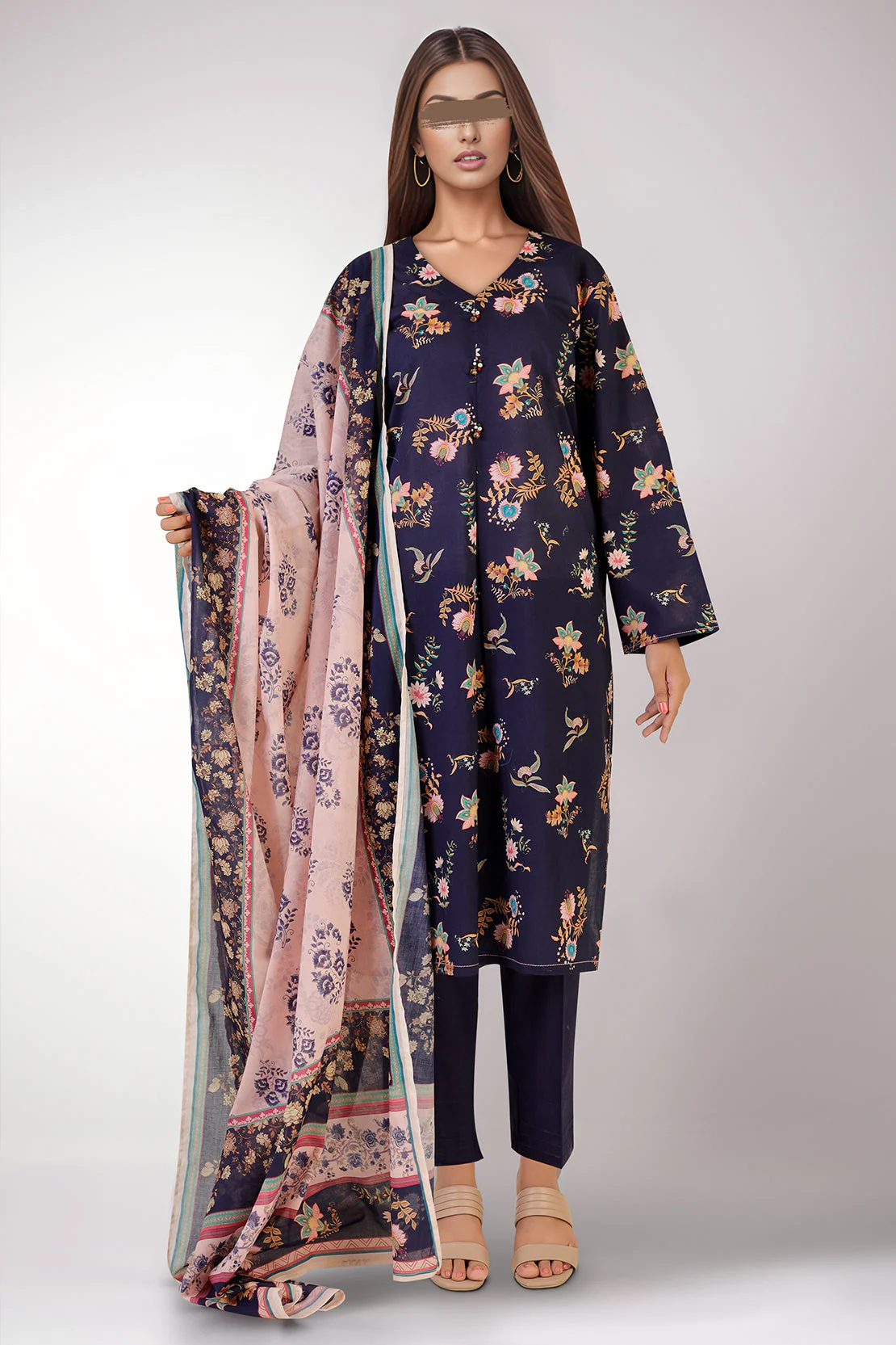 Printed Lawn Stitched 2 Piece (Shirt/Dupatta)