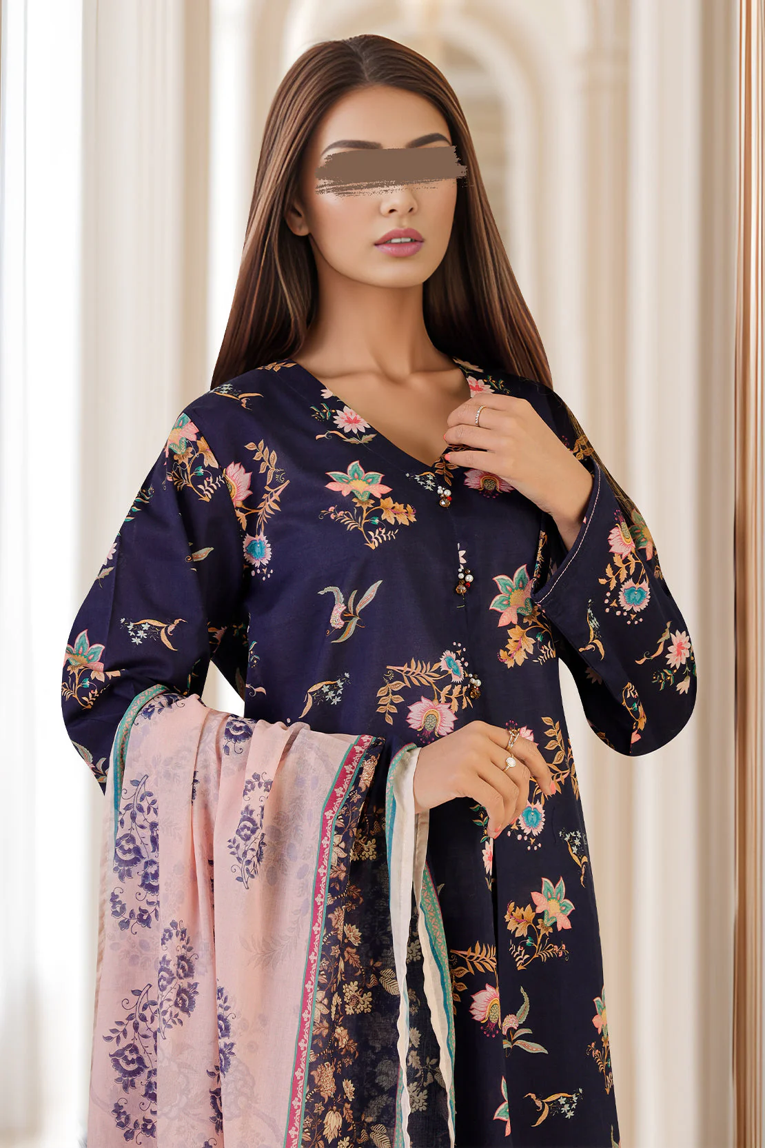 Printed Lawn Stitched 2 Piece (Shirt/Dupatta) - Image 2