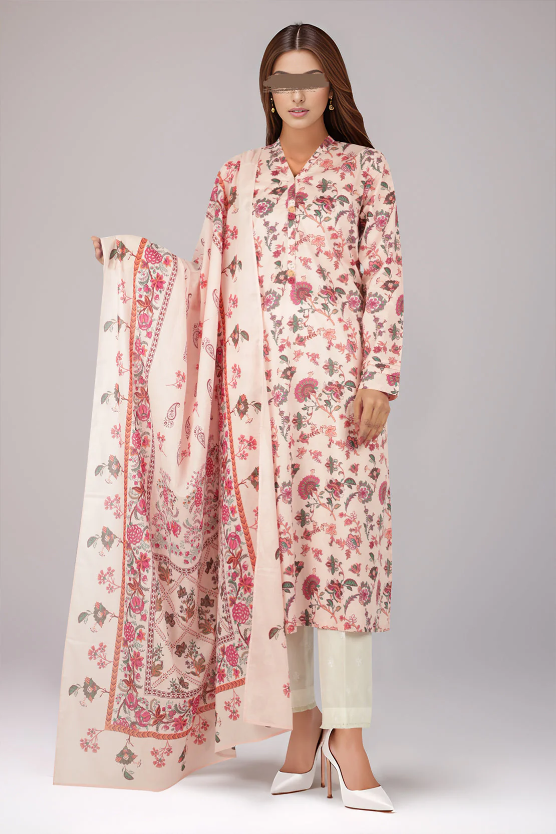 Printed Lawn Stitched 2 Piece (Shirt/Dupatta)