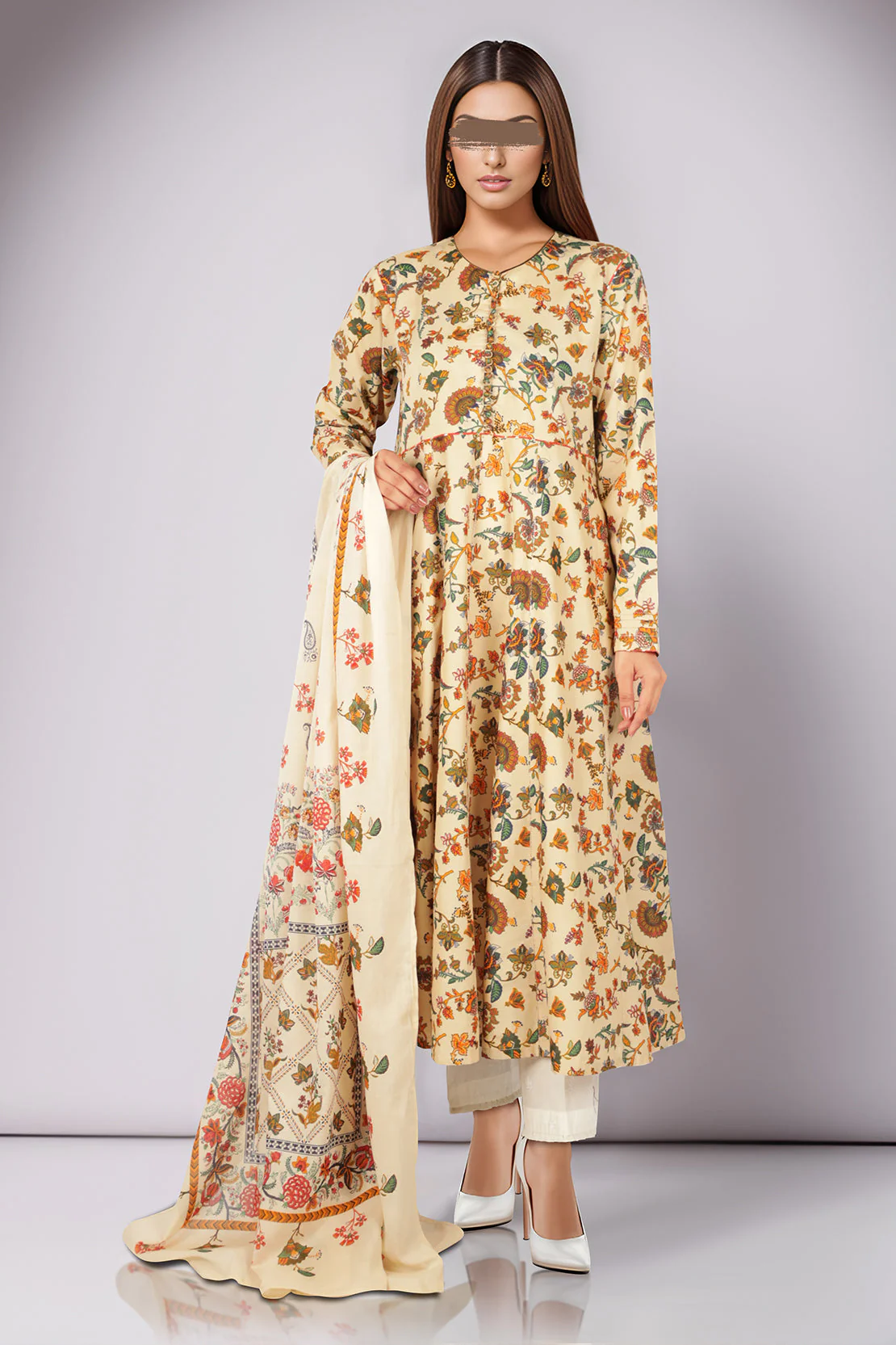 Printed Lawn Stitched 2 Piece (Shirt/Dupatta)