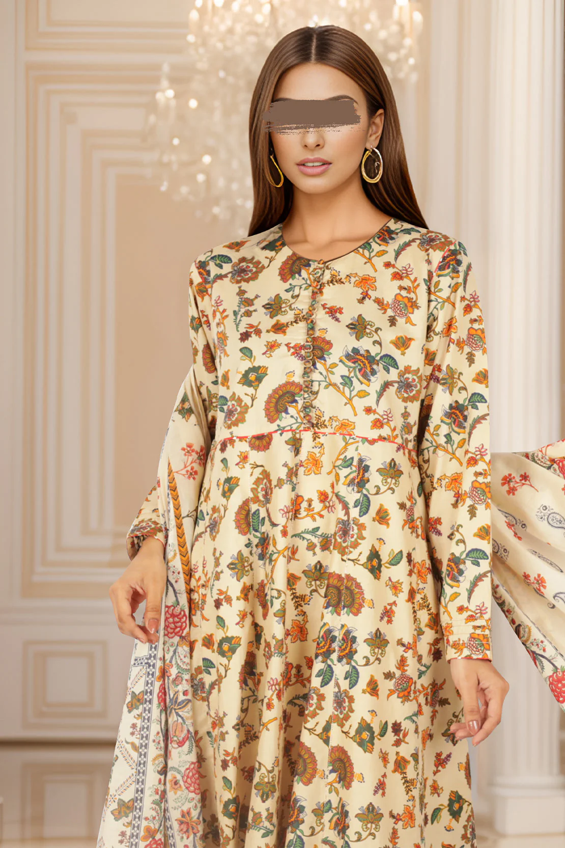 Printed Lawn Stitched 2 Piece (Shirt/Dupatta) - Image 2